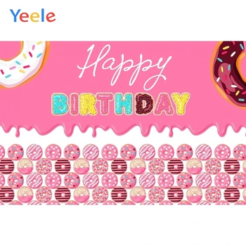 

Yeele Pink Solid Color Sweet Donut Bakery Birthday Photography Backgrounds Customized Photographic Backdrops for Photo Studio