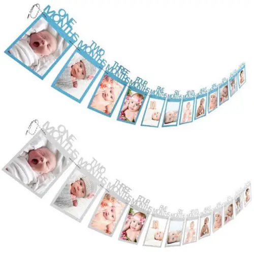 

Baby 1st Birthday Party Banners Bunting Garland Banners Baby Boys Girls Monthly Bunting Photo prop