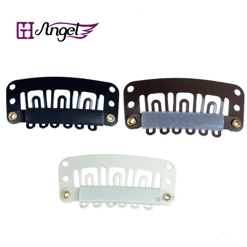 

Charlie's Angels 100pcs 32mm U Tip Snap Metal Clips With Silicone Back For Clip In Hair Extensions/Weft/Wig