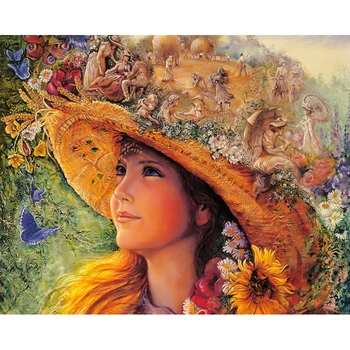 

Full Square Drill 5D DIY Diamond Painting "Girl wearing a hat" Embroidery Cross Stitch Mosaic Home Decor Gift Y2071