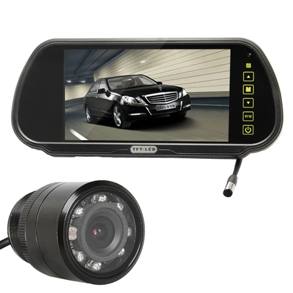 

7 Inch Digital Color TFT LCD Car Mirror Monitor 7 inches 2 Videos Input with 420 TVL CMOS 10 IR Rear View Parking Camera