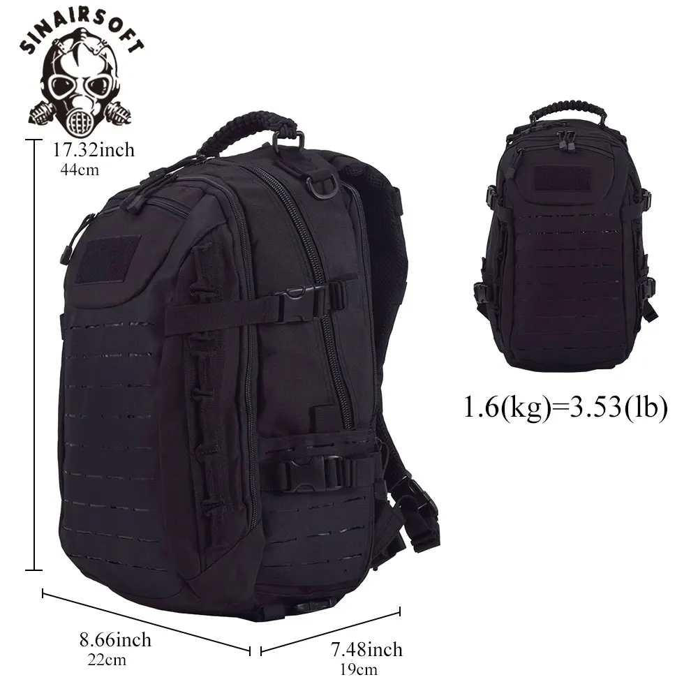 SINAIRSOFT Military Tactical Dragon Egg Backpack 25L Molle System Multi-purpose 15 Inches laptop Rucksack Fishing Camping Bag 