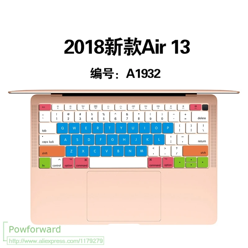 Силиконовый чехол для 2018 Macbook Air 13 &quot13 3 A1932 с Touch Id английская защита клавиатуры Air13