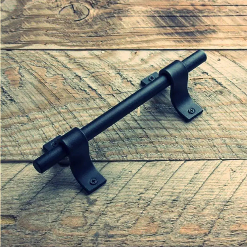 Черная сталь тяжелый по дереву раздвижные двери сарая ручка|handle for sliding door|door handle