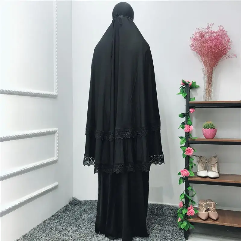 2 шт. abaya Robe Khimar Дубай, Турция мусульманский хиджаб платье кафтан цзилбаб Caftan молитва Исламская одежда Рамадан набор поклонения Халат