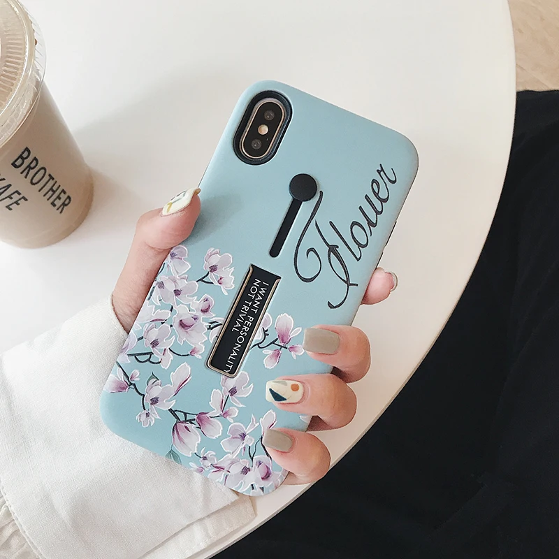 

Fashion Hide Ring Stand Holder Phone Case For iPhone 7 8 6 6s Plus Case Silicone Phone Holder Cover For iPhone X XS MAX XR Cases