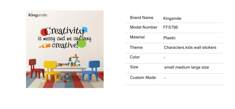 Игровая комната стены Стикеры наклейки творчества грязно и мы очень творческий с Краски знаки шедевры Детские Дети Home Decor