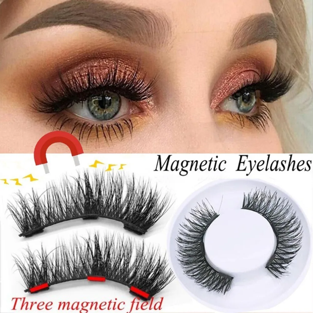

brand new women magnetic false eyelashes 4pcs/set natural long fake eyelashes 3d thick for eyelash extension makeup accessories