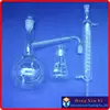 Appareil de distillation avec joints en verre moulu, unité de distillation en verre, flacon de distillation + condenseur gramam + flacon conique ► Photo 1/6