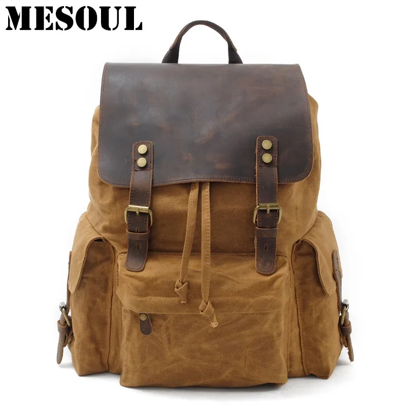 Hoge Kwaliteit Waterdichte Rugzak Mannen Canvas Reizen Schouder Rugzak Vintage Grote Capaciteit Jeugd Jongen Laptop Rugzak Schooltas Hoge Kwaliteit Waterdichte Rugzak Mannen Canvas Reizen Schouder Rugzak Vintage Grote Capaciteit Jeugd Jongen Laptop Rugzak Schooltas