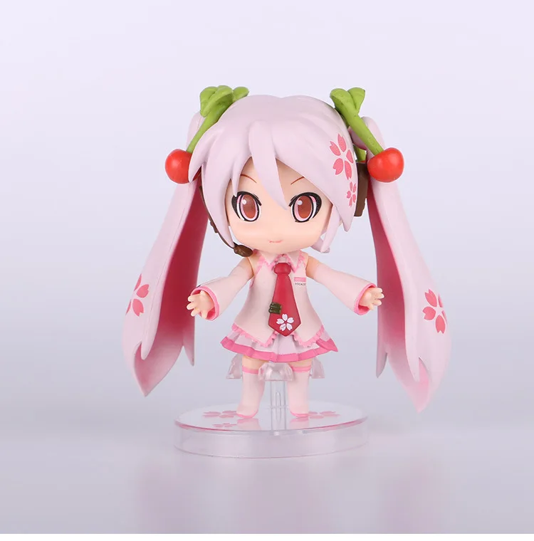 

10cm Kawaii Cute 4" Nendoroid Vocaloid Hatsune Miku Sakura Pink Set PVC Action Figure Model Collection Toy #97a