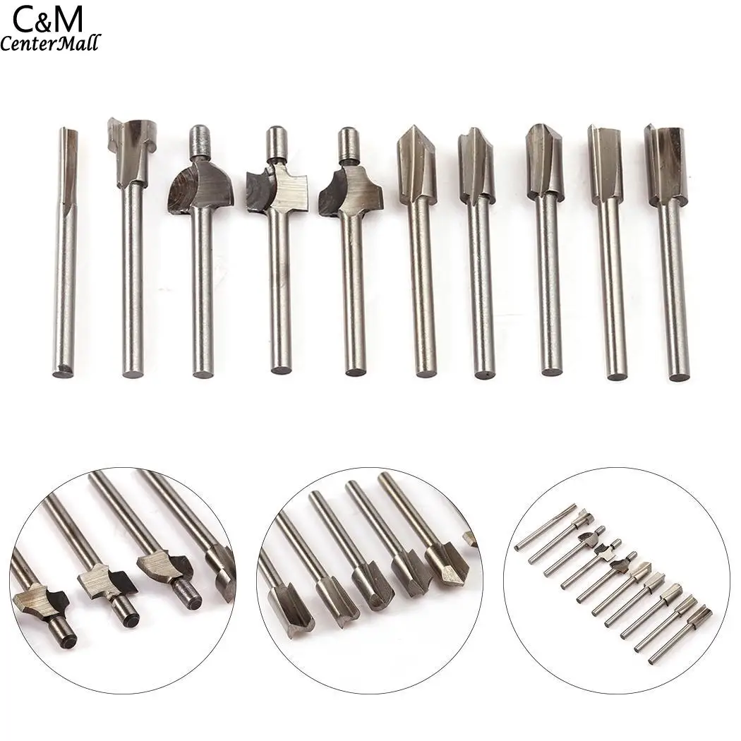 Router 10pcs Carbide Engraving Bits for DIY Woodworking Carving