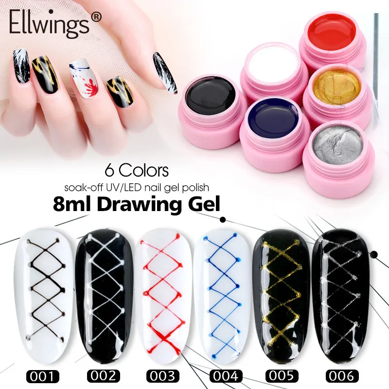 Ellwings Creative Wire Draw Painting Gel Nail Polish 3d Line Point