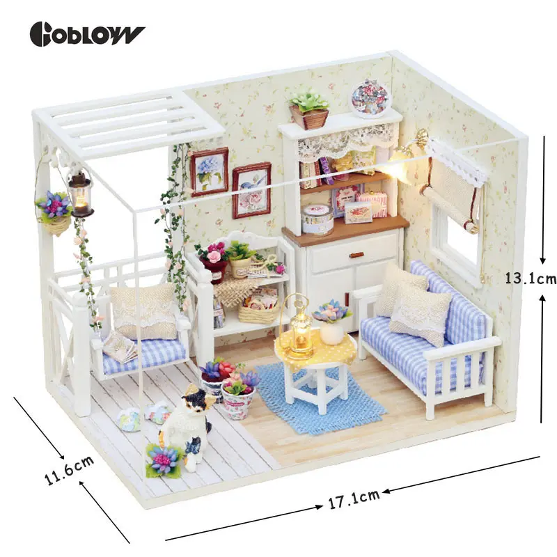

DIY Dolls Home Miniature Wooden Dollhouse Miniaturas Furniture DIY Doll House New Year Gift Dropshipping Toys for Children