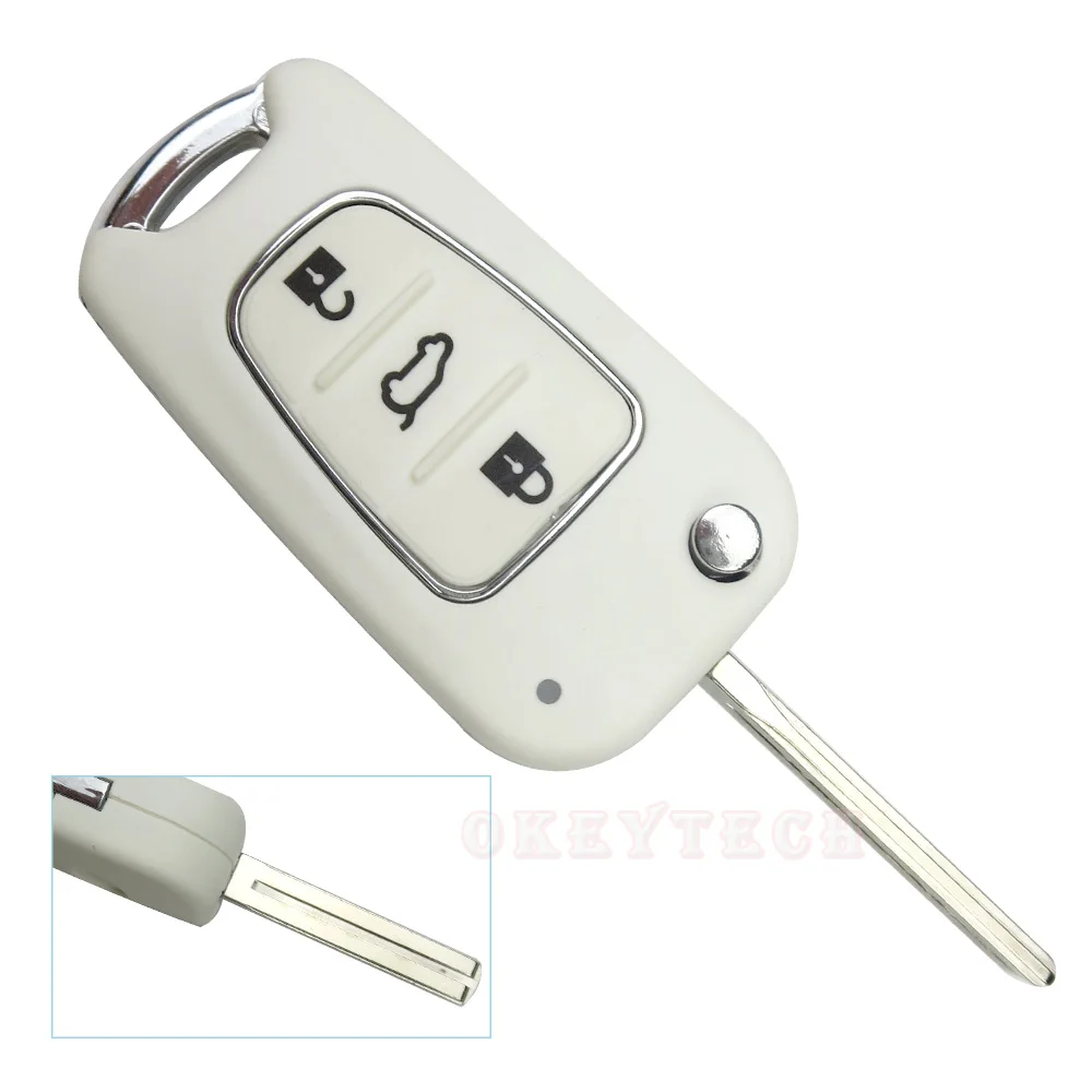 Buy Okeytech New Keyless Entry 3 Buttons Remote White key Shell Case