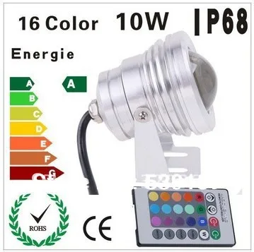 Цена 10 W 12 v подводный RGB светодиодный свет 1000LM Водонепроницаемый IP68 фонтан бассейн лампы 16 изменение цвета с ИК-пульт дистанционного управления