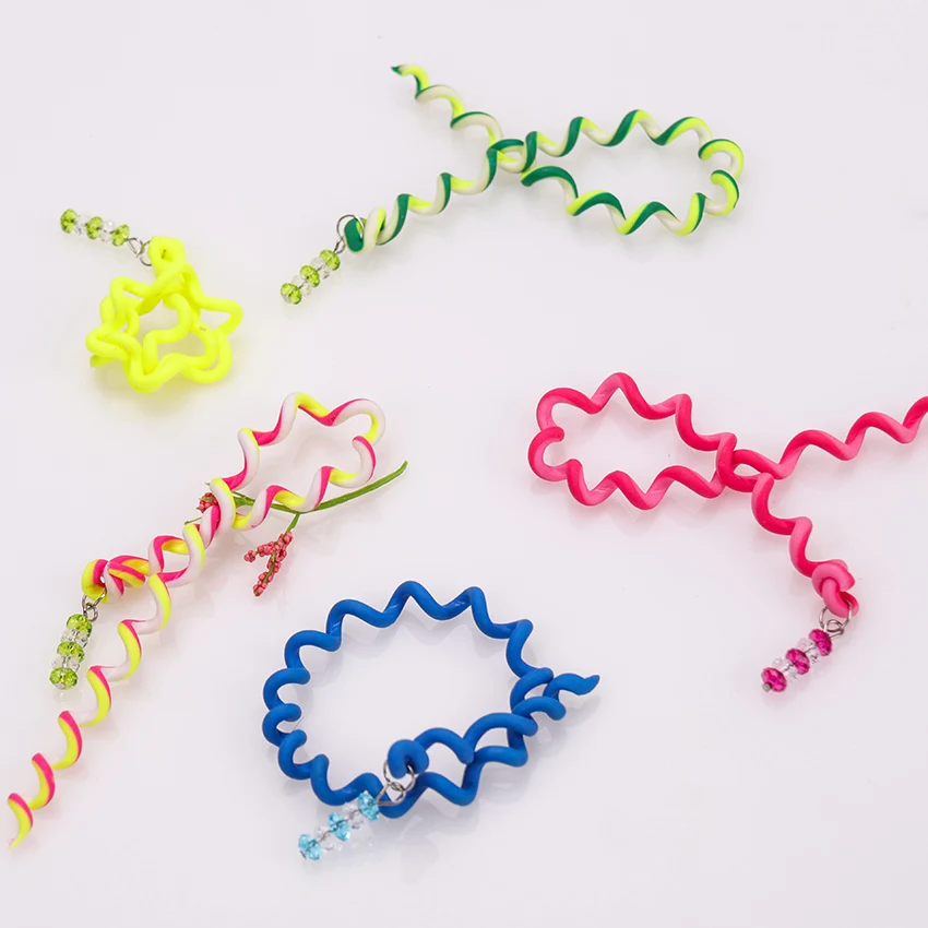 6PCS/lot Rainbow Color Headband Cute Girls Hair Band Crystal Long Elastic Hair Bands Headwear Hair Accessories Random Color