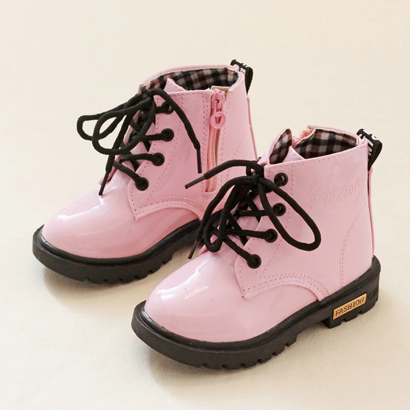 Children Boots for Girls Boys Shoes Spring Autumn PU Leather Baby Boots Fashion Toddler Kids Shoes Warm Winter Snow Boots