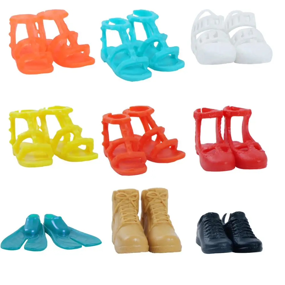 

1 Pair High Quality Doll Shoes for Barbie Doll Colorful Mixed Style Casual Wear Sport Shoes Flat Sandal Doll Accessories Toy