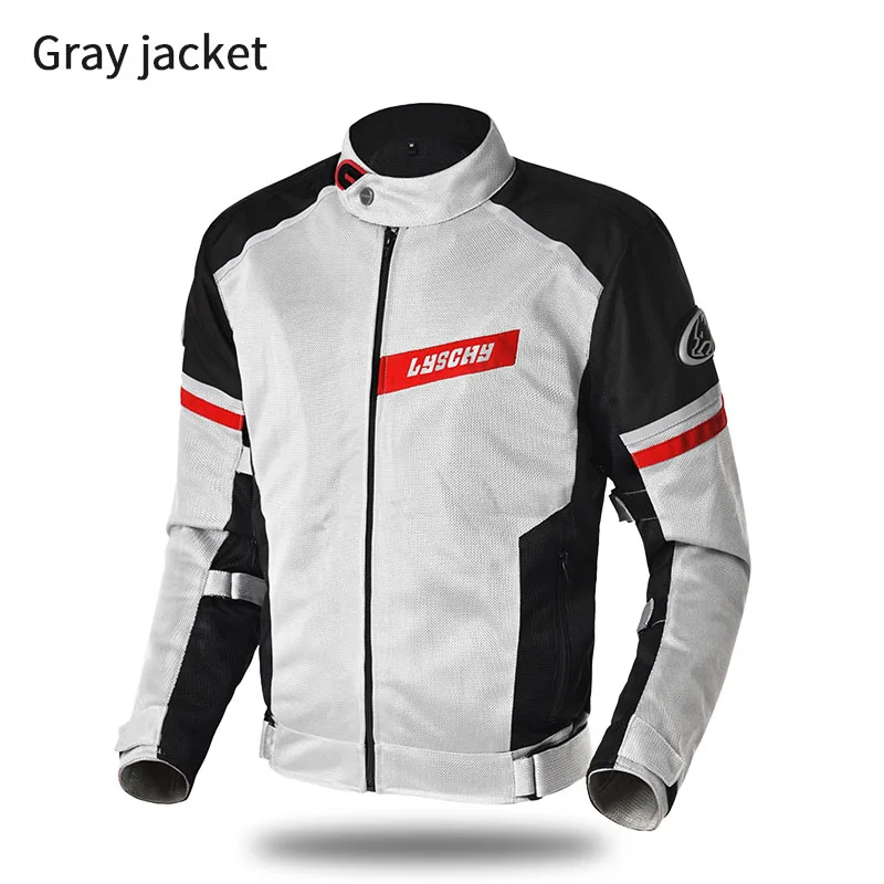 Мотоциклетная куртка летняя сетчатая Водонепроницаемая мотоциклетная ралли гоночный костюм профессиональная защитная одежда куртка с защитой от падения - Цвет: Gray jacket