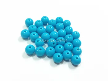 

(Choose Size First) 6mm/8mm/10mm/12mm/14mm/16mm/18mm/20mm Light Blue Acrylic Solid Beads