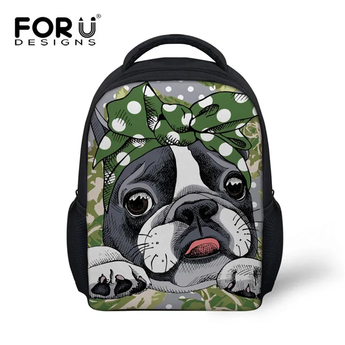 FORUDESIGNS Детские рюкзаки для девочек с героями мультфильмов Boston Terrier ортопедический рюкзак Детская сумка Детские сумки Mochila Infantil - Цвет: YQ842F