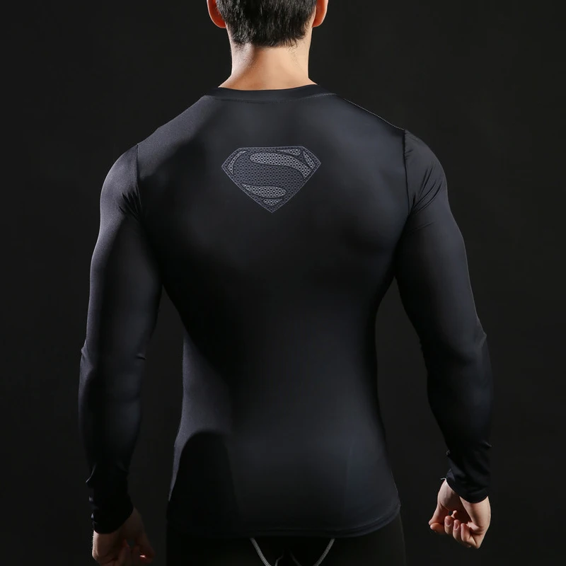 Супермен Мужская 3D Футболка компрессионная рубашка быстросохнущая эластичная спортивная одежда подходит для спорта и фитнеса тренировочная футболка