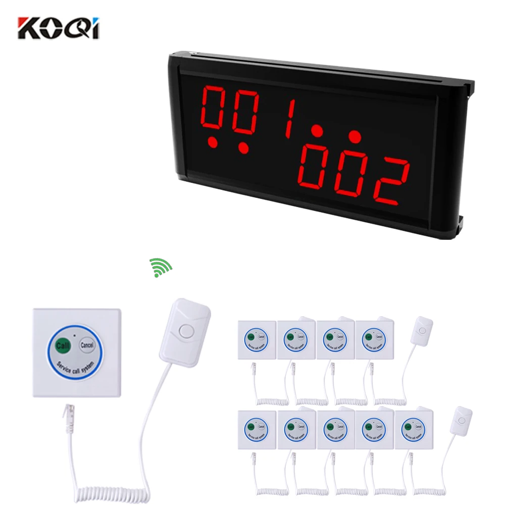 

Hospital Call System 433MHZ Alert Call Help White Button With Handle Line Patient 1 Wall-mounted Screen+10 Room bed Buzzer