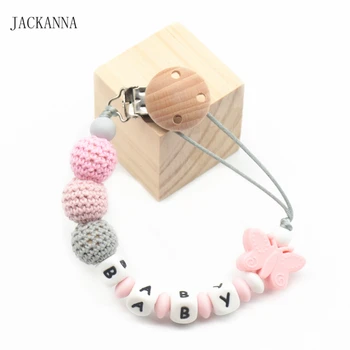 

Silicone Personnalised Pacifier Chain Baby Dummy Clip Newborn Attache Sucette DIY Crochet Beads Baby Pacifier Clips Holder Chain