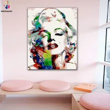 DIY живопись по номерам Мэрилин Монро Сексуальная картина Картина краски окраски по номерам с комплектами для декора стен