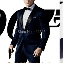 На тонкой одна кнопка синий бизнес жених смокинги / цвет бутил процесс жениха мужчины свадебные костюмы / мужской костюм