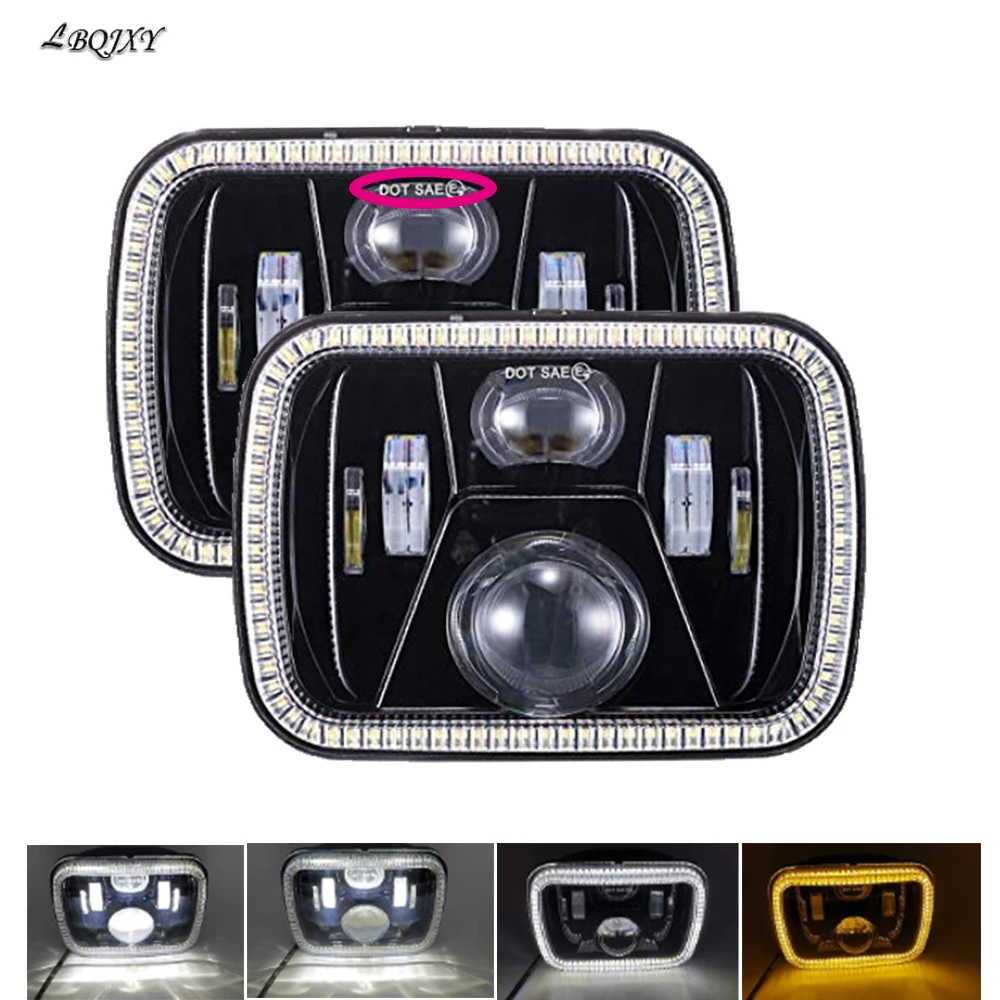 

LBQJXY DOT 5x7 Led Headlights 7x6 Hi/Low Led Sealed Beam Headlamp for Jeep Wrangler YJ Cherokee XJ Chevy Toyota