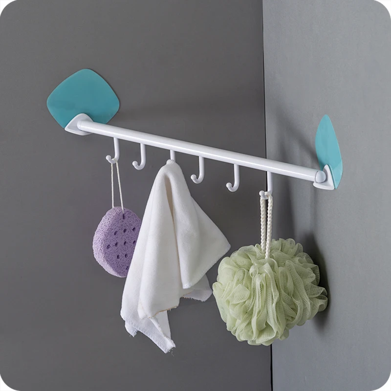 Hot Self adhesive wall hook bathroom shelf coat hanger storage rack