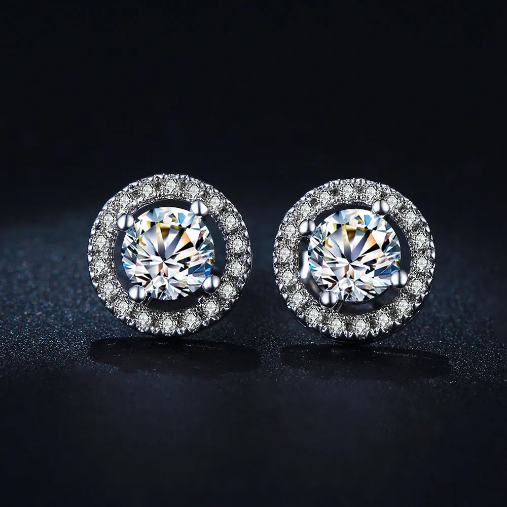 

Stud Earrings for women White gold-color CZ crystal Jewelry AAA zircon Round boucle d'oreille Wedding brincos Big Discount