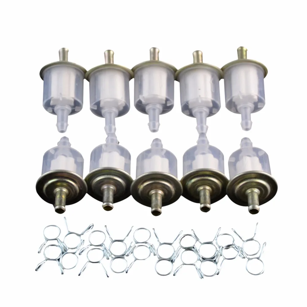 

GOOFIT Fuel Filter for Universal Motorcycle Almost Go Kart TaoTao Sunl XR CRF Dirtbike ATV Moped Scooters Pack of 10pcs E034-331
