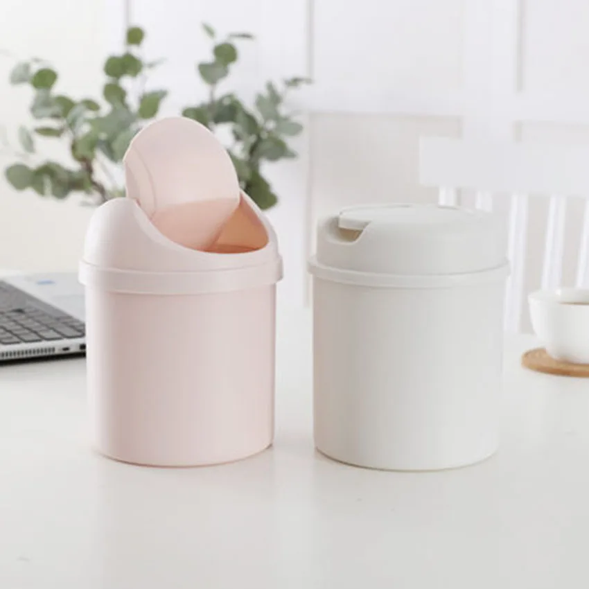 

LF83002 Mini desktop shake cover trash can with cover small trash can debris storage cleaning trash can storage bucket