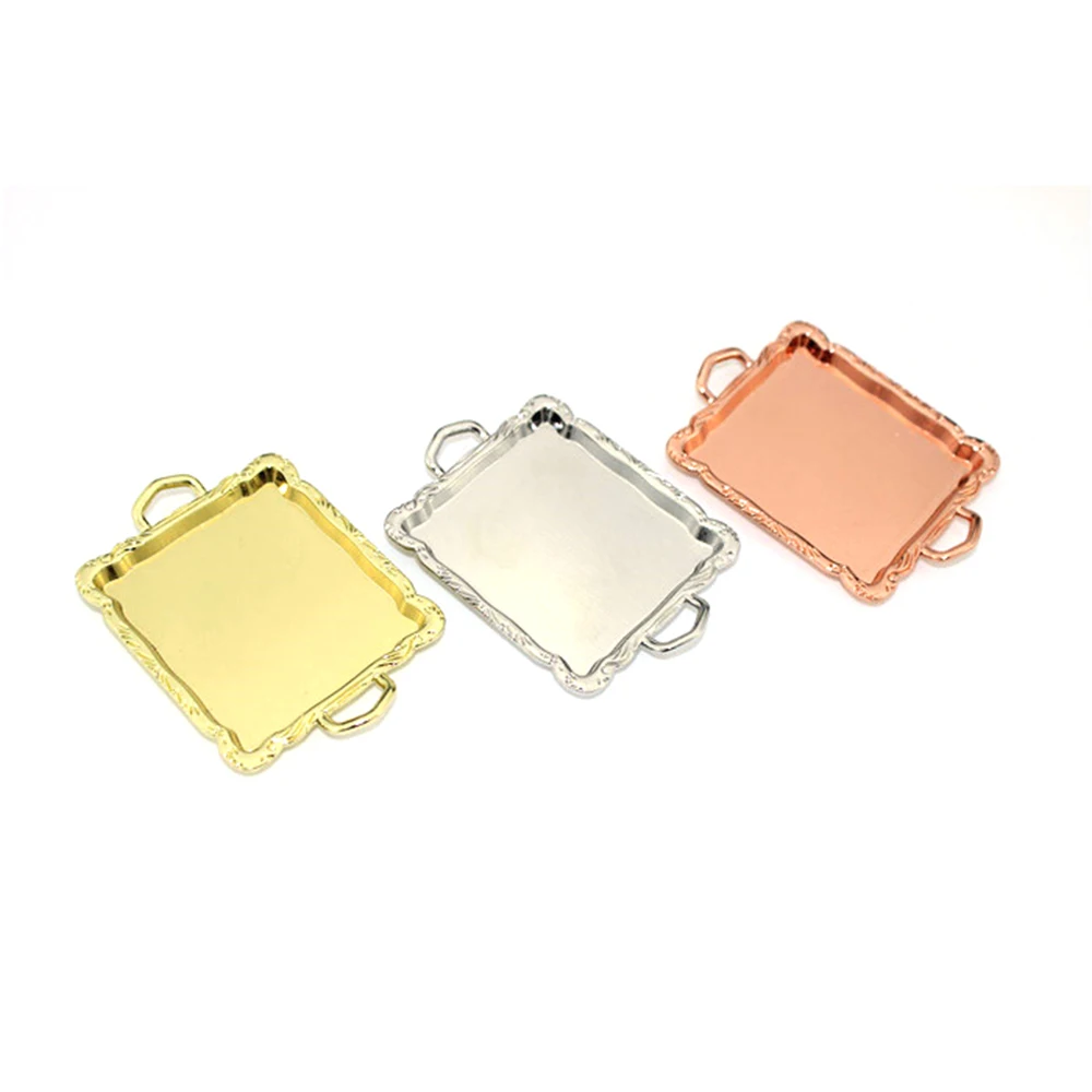 

1/12 Dollhouse Miniature Accessories Mini Metal Plate Simulation Tray Model Toys for Doll House Decoration