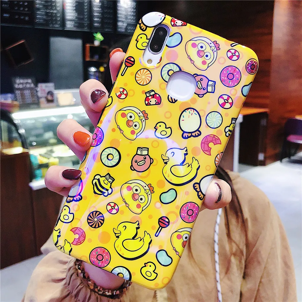 IMD Soft Case for Xiaomi 6X 8 9 SE Yellow Duck Little Bee Candy Cartoon Covers Mix 3 Anti-fall Protective Phone Cases |