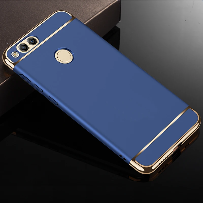YonLinTan coque, чехол, чехол для HuaWei Honor 7X7 5 X 5X, Роскошный чехол для телефона на 360, жесткий пластик, 3d, милый, 3 в 1, чехол s, аксессуары - Цвет: blue