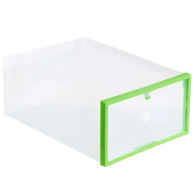 Multi-Purpose Dust-Proof Shoes Box Home Creative Foldable Drawer Storage Boxe Combination Transparent Environmental - Цвет: Green1pcs