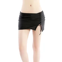 Swimwear Yoga Sportswear Women Skorts Lady Nylon Breathable Flat Front Drawstring Beads Trunks Safety Beach Swimming Shorts