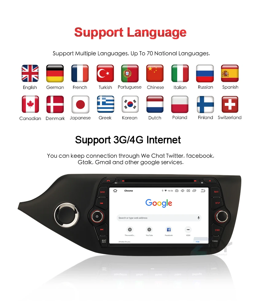 Sale Android 9.0 CarPlay 2 Din Auto Radio For Kia Ceed 2012-2018 Bluetooth Wifi 8" IPS Display GPS Navigation Audio Video Multimedia 10