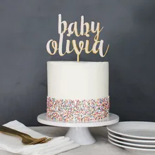 Выбор имени ребенка торт Топпер персонализированные торт для детского праздника украшения Дети День рождения аксессуар для кекса поставки