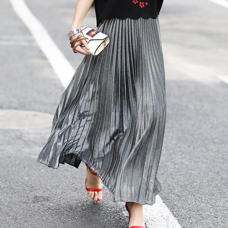 Novedad de Verano 2017 falda Europa y los Estados Unidos ajustada cintura alta grandes faldas de playa - AliExpress Ropa de mujer