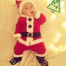 Зимнее платье Санта-Клауса для новорожденных детей от 0 до 24 месяцев, костюм, комплект одежды для рождественской вечеринки, карнавальный костюм, рождественские наряды для малышей