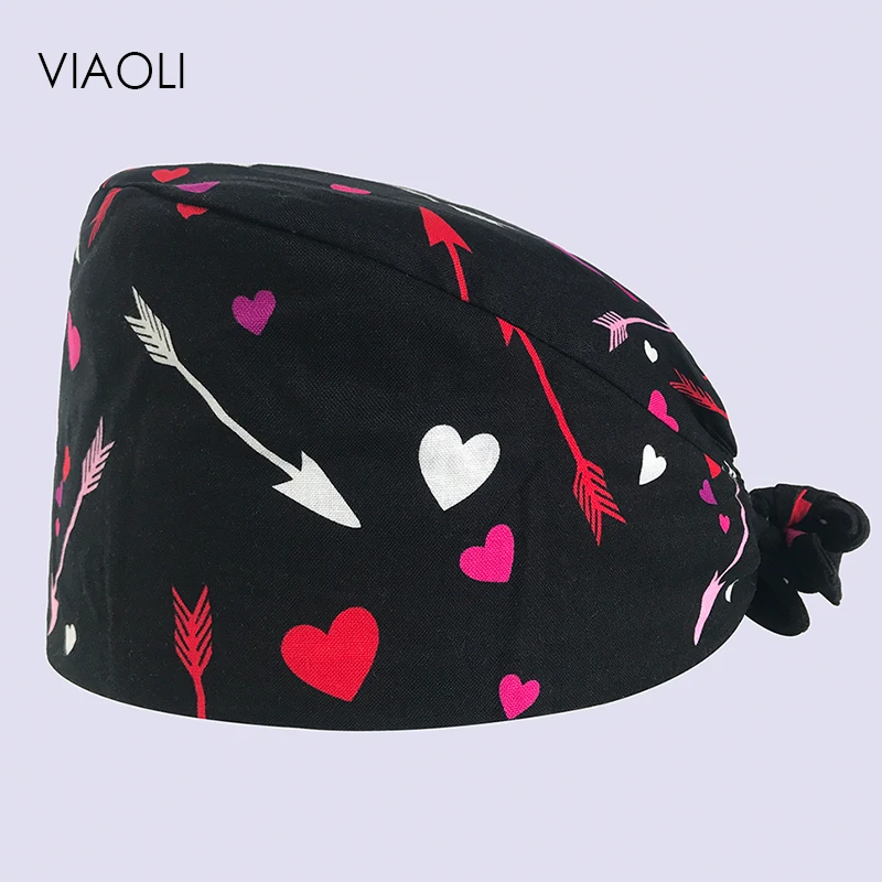 

Surgical Cap Dental Salon Male and Female Doctor Nurse Cap Cotton Print Operating Room Work Hat