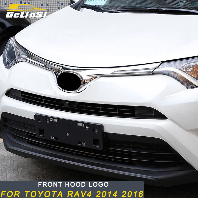 

Gelinsi For Toyota RAV4 2016 Car Styling Front Hood Middle Net Logo Frame Sticker Cover Trim Exterior Accessories