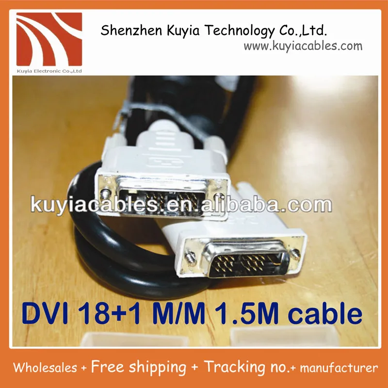 

Free shipping+Wholesales High quality 1.5M DVI 18+1 male TO DVI 18+1male Single Link connector Cable