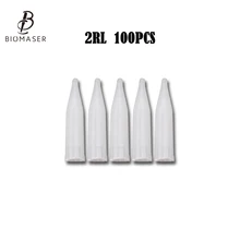 100X 2R круглые стерилизованные пластиковые одноразовые татуировки губы брови губы длинные татуировки перманентный макияж кончик
