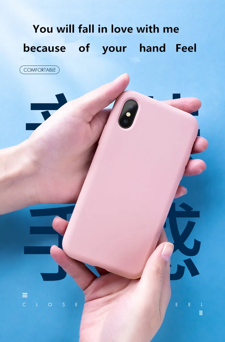 official Liquid silicone phone case 4 sides all-inclusive protection for iPhone 7 8 plus 6 6S X XS XR MASX |